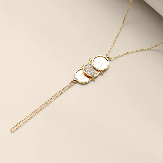 Velvet Desert Sabika Tri-Coin Hand Gold Plated Chain