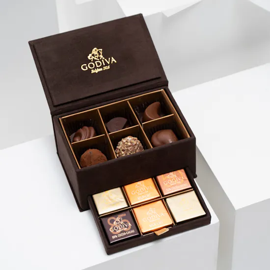 Godiva Brown Royal Mini Box | Yellow Roses