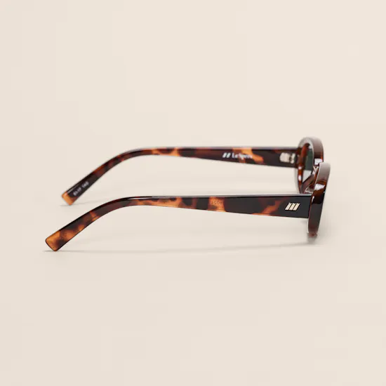 Le Specs Outta Love Oval Tort Green Mono Unisex Sunglasses
