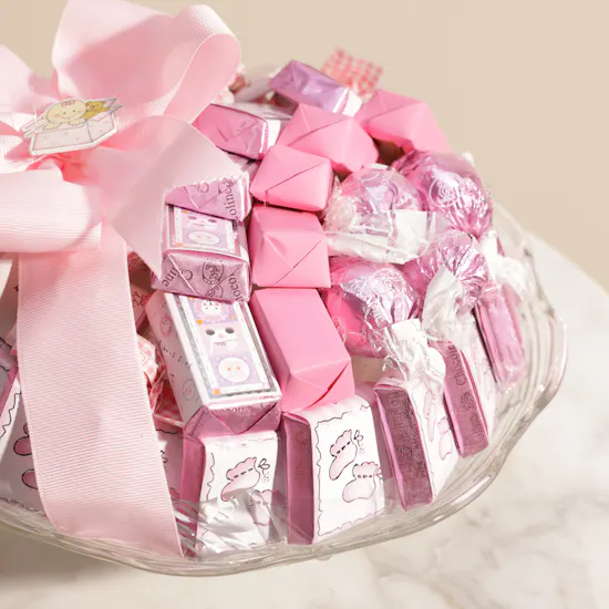 Chocoline It's a Girl Chocolate Glass Bowl