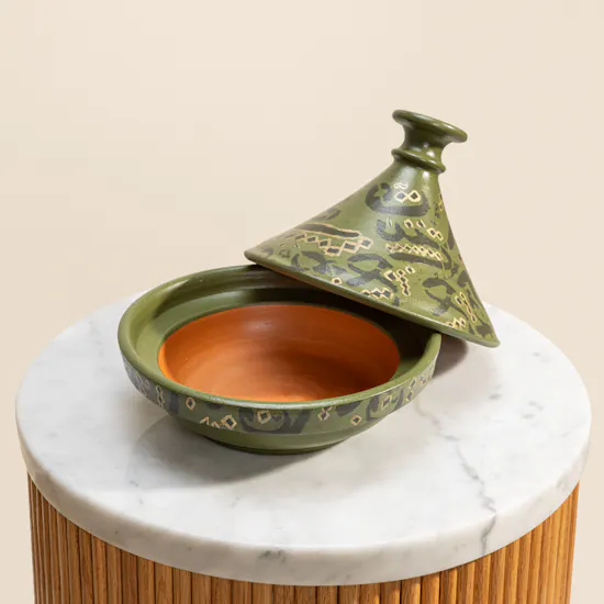 Hedeya Green Pottery Small Serving Plate