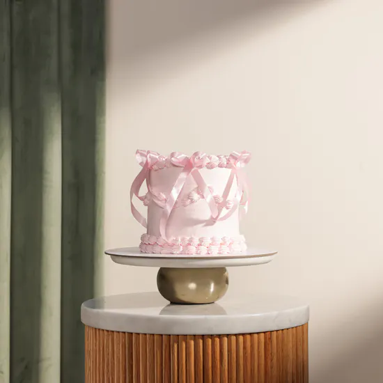 December Cake Pink Ribbon Cake