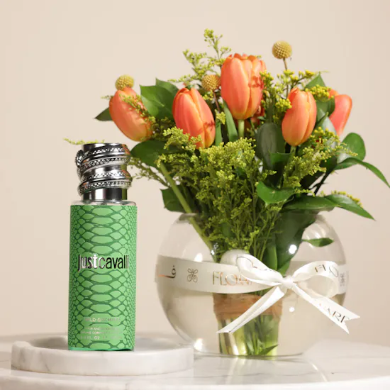 Just Cavalli Wild Orchard Hair and Body Mist | Sunrise Flowers Vase