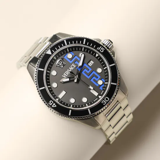 Versace Silver Greca Force Men's Watch
