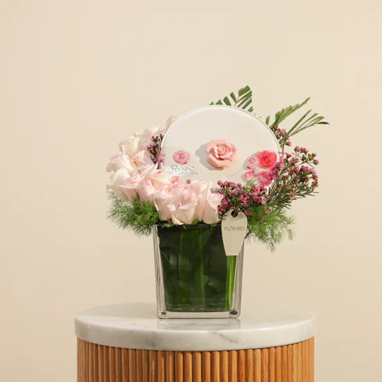 Bostani Flowers Chocolates Box | Shiny Flowers Vase