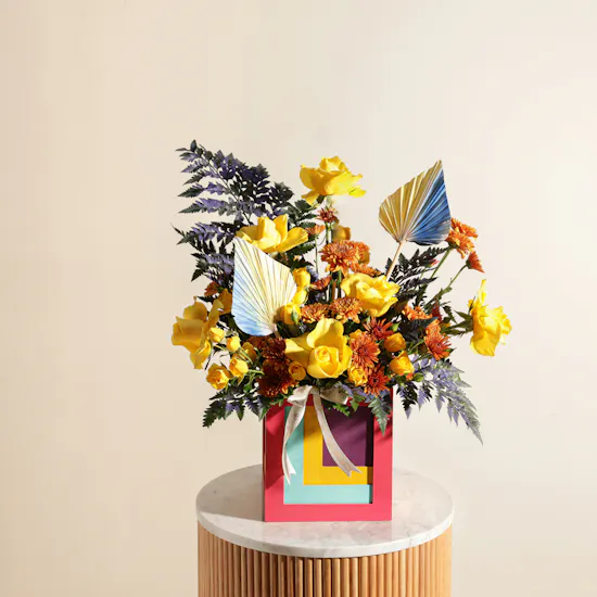 Colorful Blooming Flower Vase