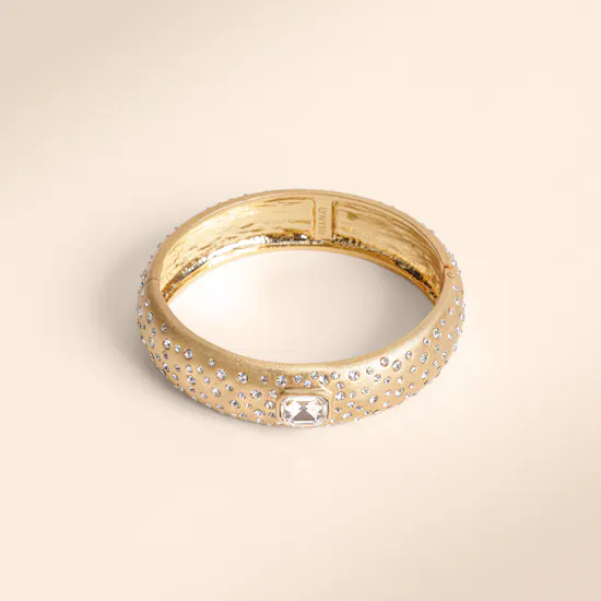 Lynyer Aurora Dust Gemstone Gold Plated Women's Bangle