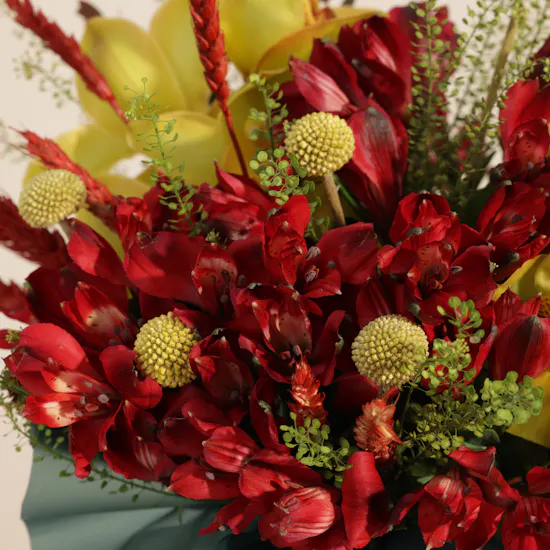 Crimson Sunset Flowers Vase