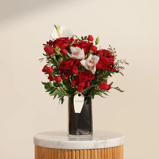 Striking Red Beauty Flower Vase