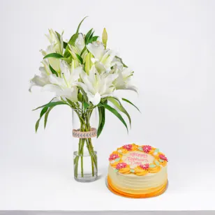 Customisable Red Velvet Cake | White Lilies 