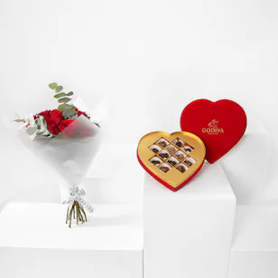  Godiva Red Heart Box 12 Chocolates Pieces | Love Roses