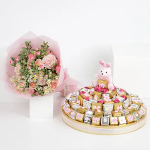 Ghazl it’s a Girl Chocolate Tower | Pink Bouquet 