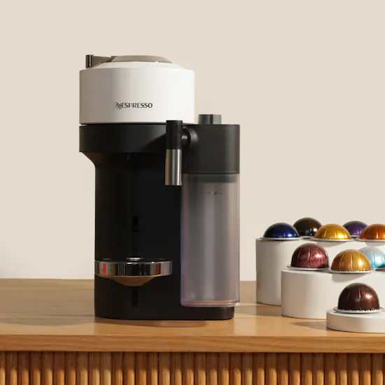 Nespresso White Vertuo Lattissima Coffee Machine with Capsules | Happiness Flowers Bouquet
