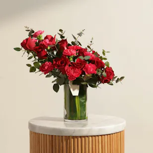 Crimson Celebration Flower Vase