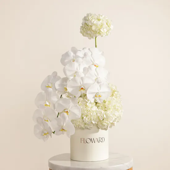 Elegant White Flowers Box