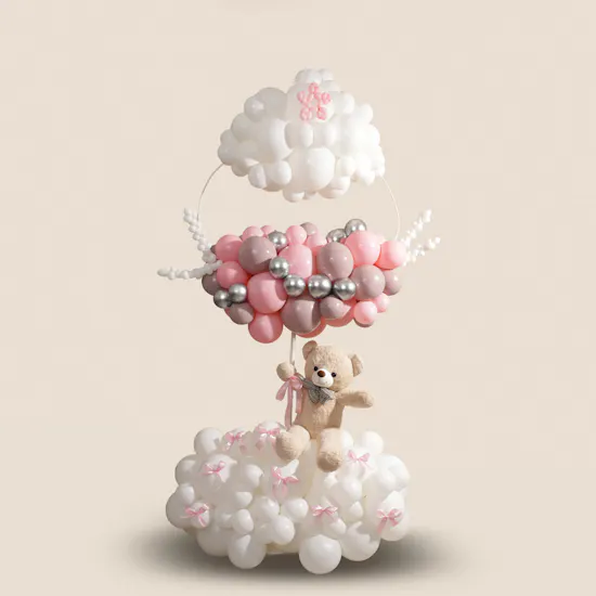 Balloonizer New Baby Girl with Teddy Bear Balloons