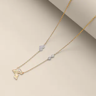 Velvet Desert Kuwait Map Outline Charm Gold Plated Necklace