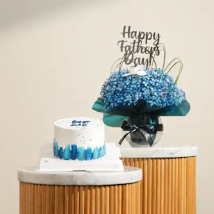 Sweet Sensation Best Dad Blue Palette Knife Cake | Delightful Flowers