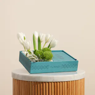 Floward Small Blue Leather Holy Quran | Elegant Spiritual Flowers
