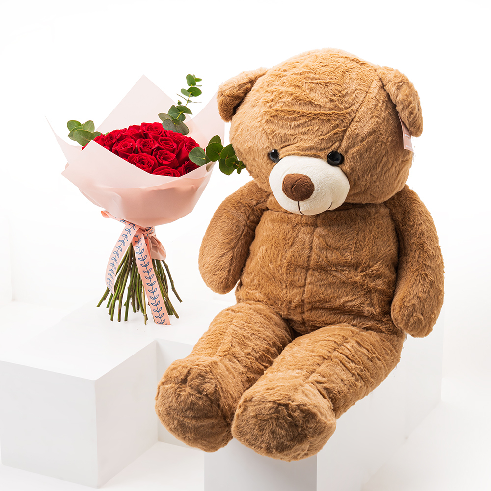 Floward Teddy Bear Large Love Roses Floward Dubai