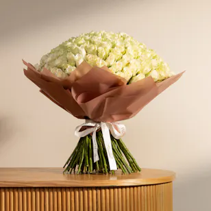 Huge White Rose Bouquet 