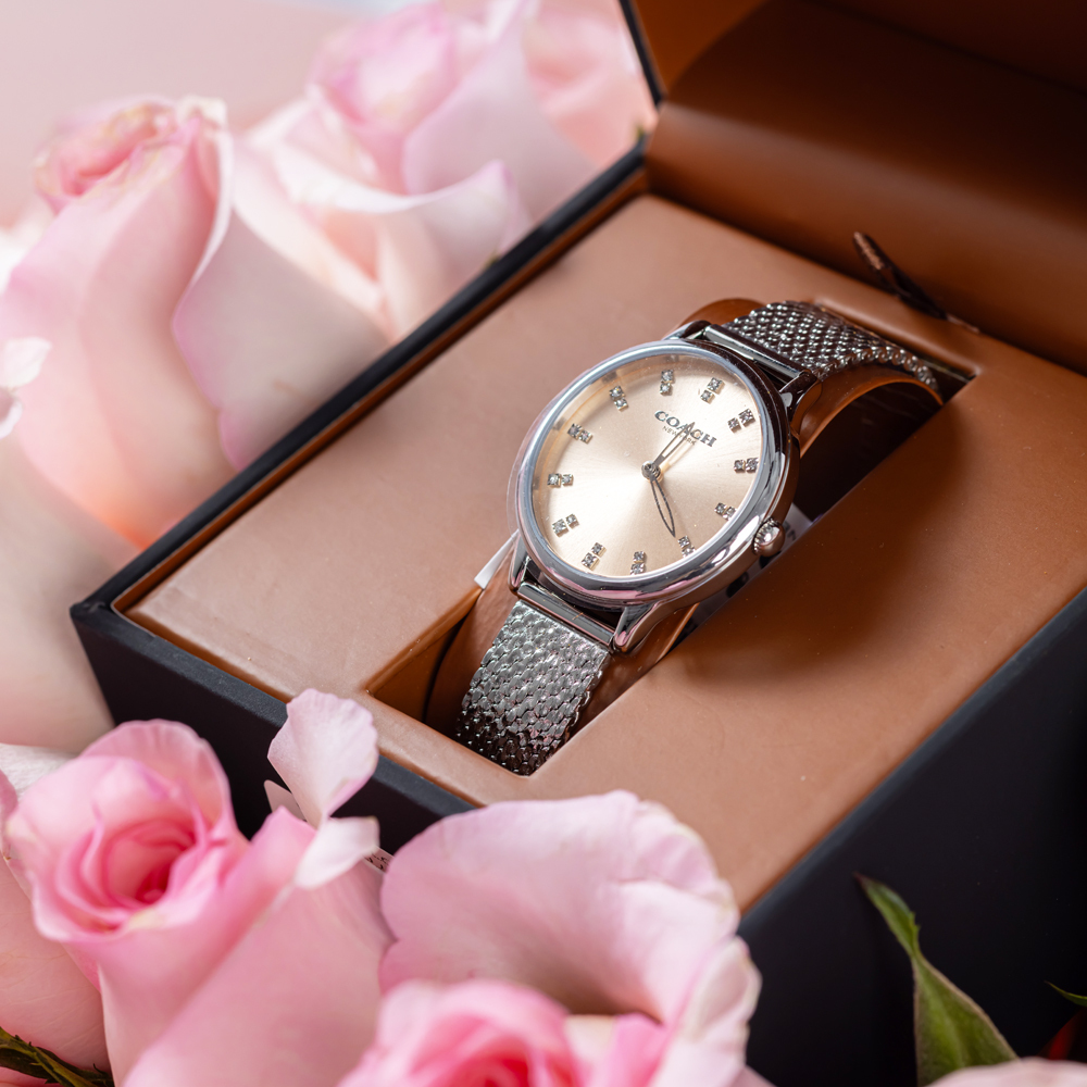 ساعة كوتش تشيلسي فضية للسيدات | جوري وردي 