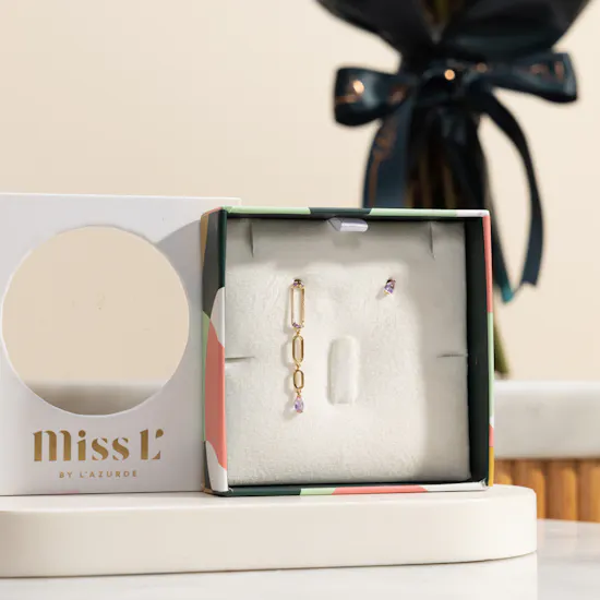 Miss L' Stud and Drop Earrings | Classy Roses Bouquet