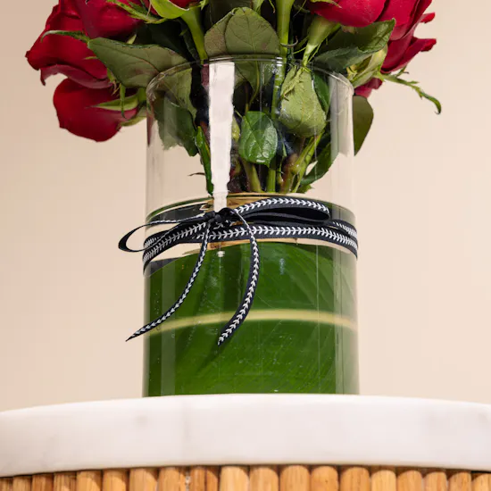 Happy Birthday Red Roses Vase