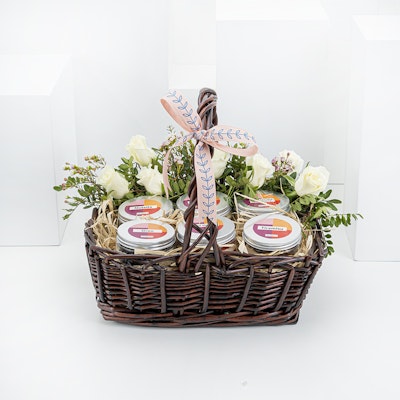 Secrets Cake  Basket & Flowers