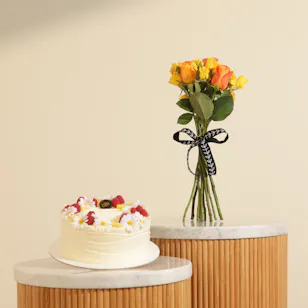 Noon Sweets Raspberry Lemon Cake | Fresh Blooms