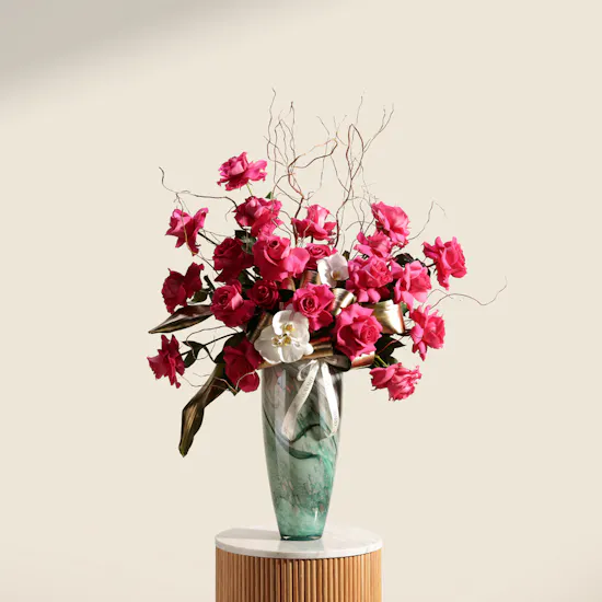 Blush of Romance Flowers Vase
