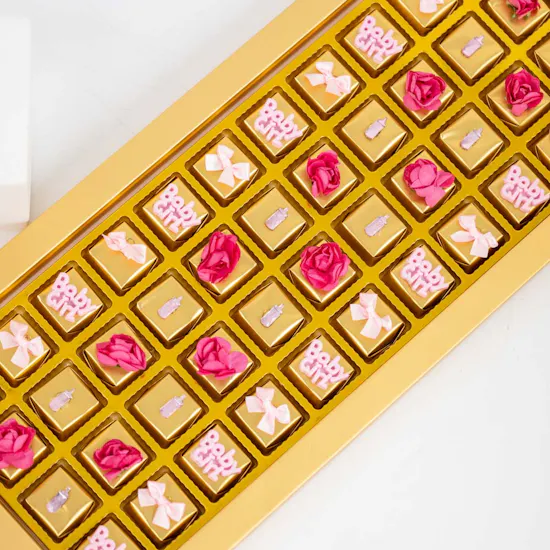 Ghazl Baby Girl Chocolates | Pink Flowers