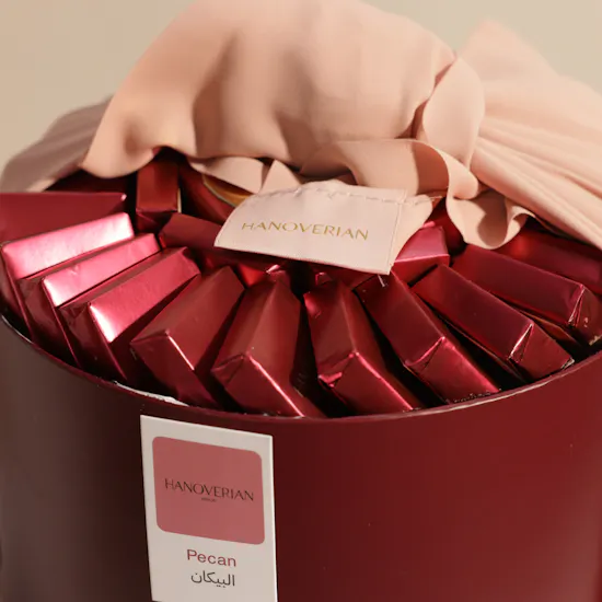 Hanoverian Pecan Chocolate Red Box