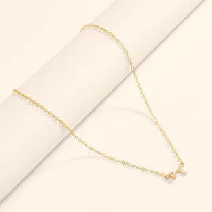 Hrh Dainty Letter Y with Heart Stone Gold-plated Necklace