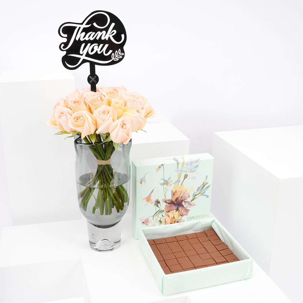 شوكولاتة الكراميل من هنوفيرين | مزهرية ورد