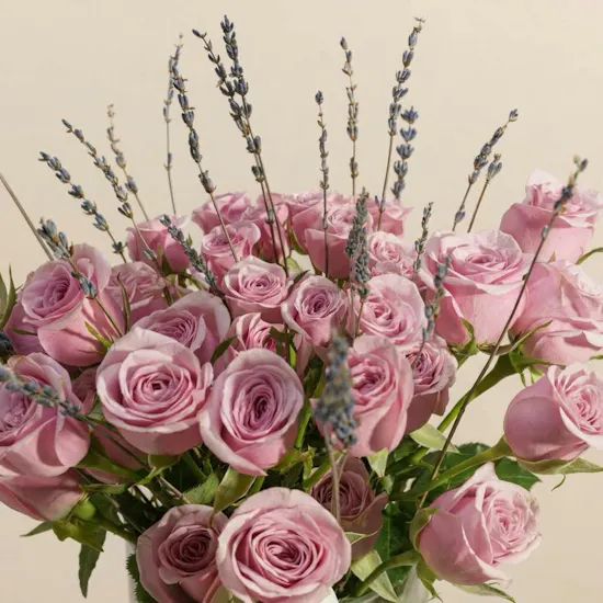 Lavender Field Flowers Vase