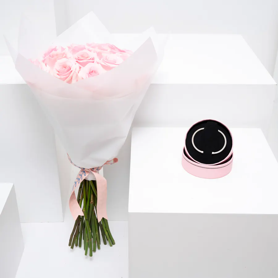 Tous Silver Mesh Bracelet Bear Motif | Light Pink Roses Bouquet  5