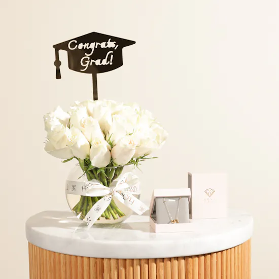 Amal Almajed Gold Link Necklace | Congrats Grad Flowers