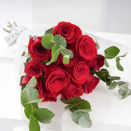 Floward Small Teddy Bear | Dozen Red Roses