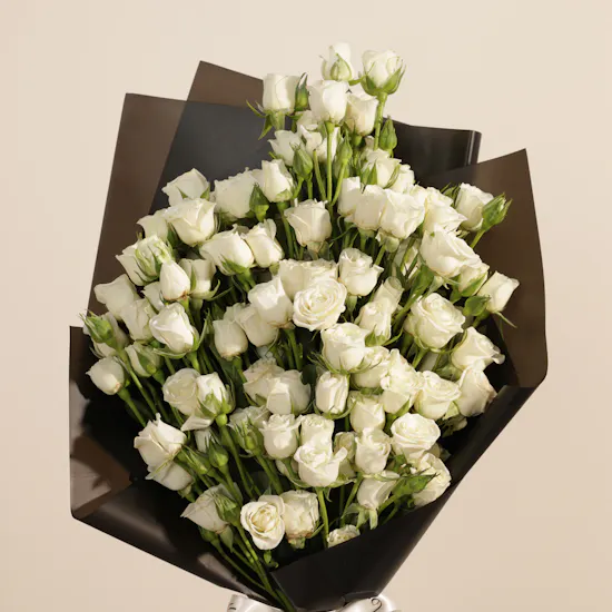 Striking Purity Flower Bouquet | 25 Flowers