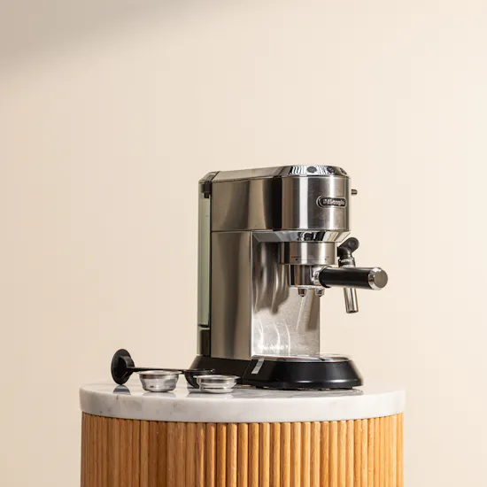 De'Longhi Dedica Style Coffee Silver Machine | Lush Pink Bouquet
