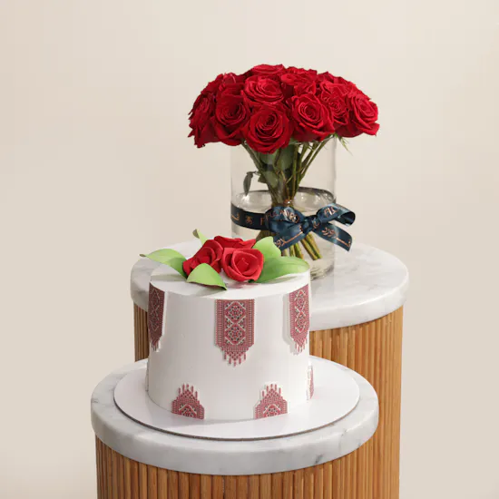 Mister Baker Happy Emirati Women's Day Cake | Proud Moment Flower Vase