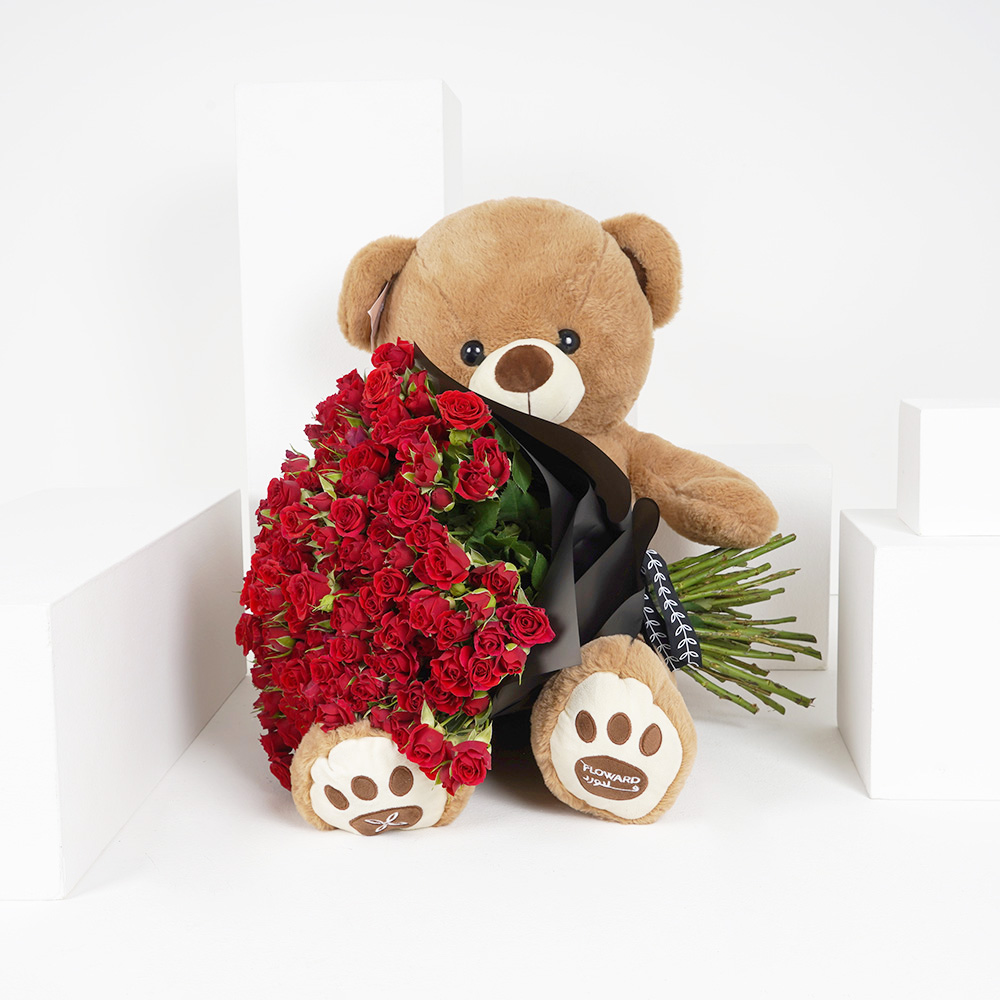 Floward Medium Teddy Bear | Language of Love