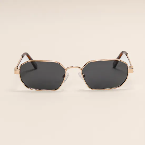 Le Specs Mythic Square Gold Smoke Mono Polarised Unisex Sunglasses