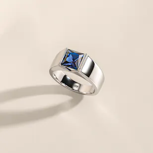 Floward Sapphire Monolith Silver Men's Ring | Size 6 Floward Sapphire Monolith Silver Men's Ring | Size 6