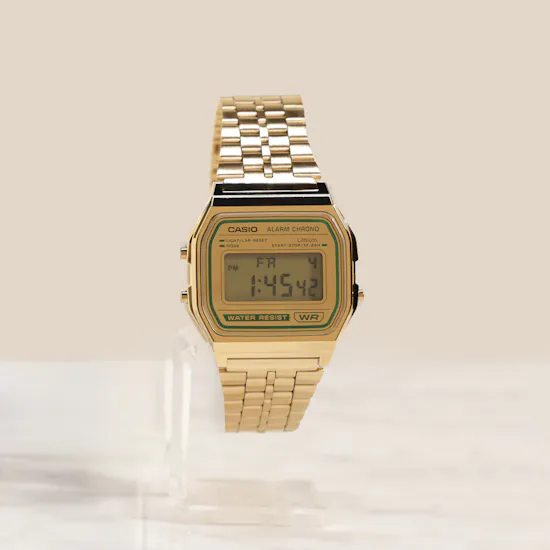 Casio Unisex Vintage Gold Tone Digital Watch
