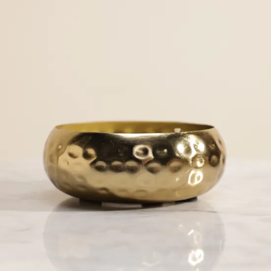 Light of Sakina Brass Urli Saffron Candle