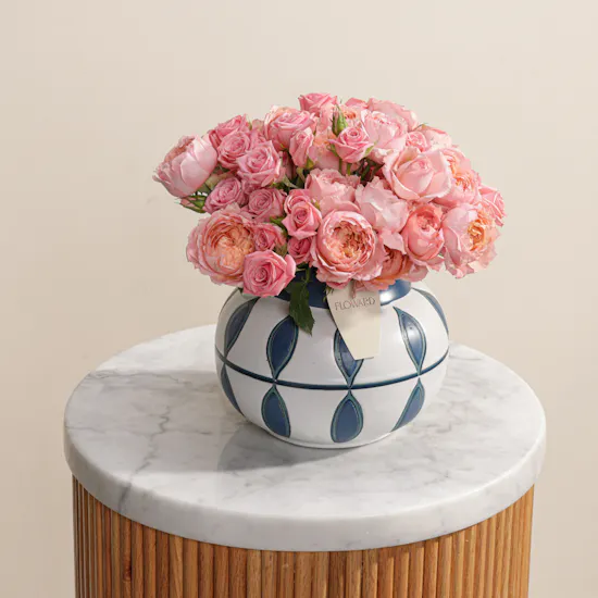 Tender Devotion Roses Vase