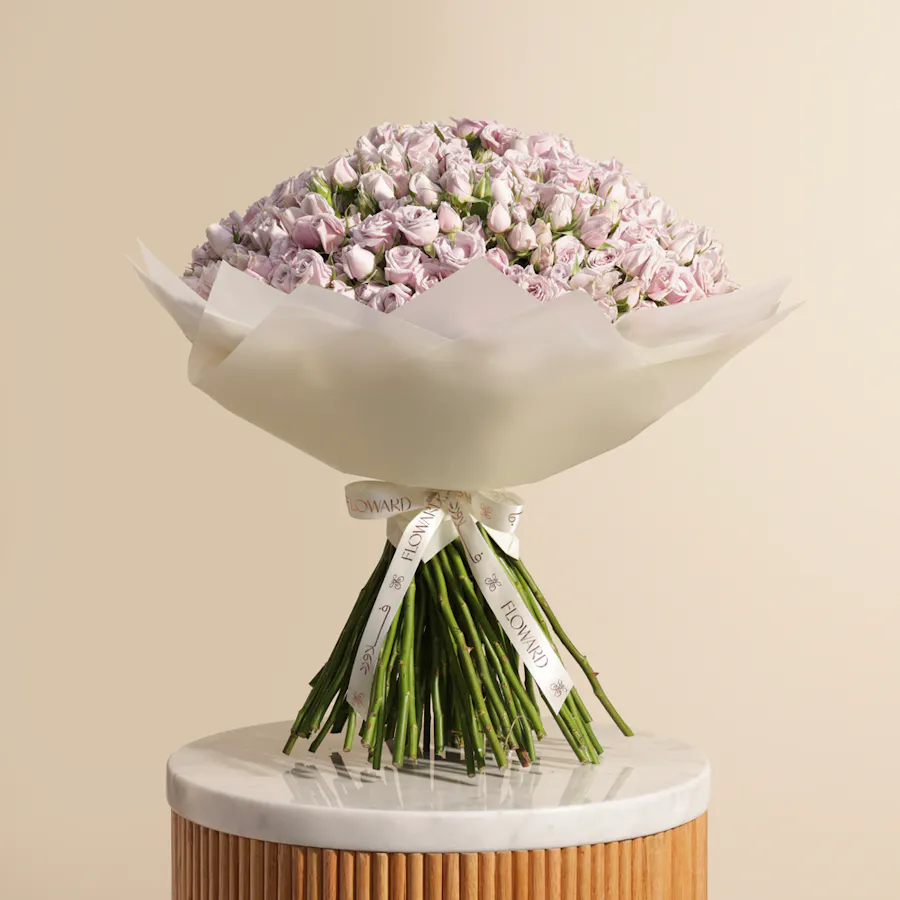 Violet Grace Bouquet | 100 Baby Roses 1