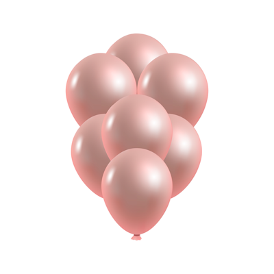 10 Chrome Rose Gold Balloons